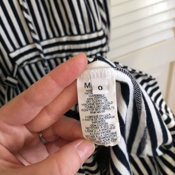 MDS Stripes Blue and White Striped Garden Midi Dress - Picture 8 of 10